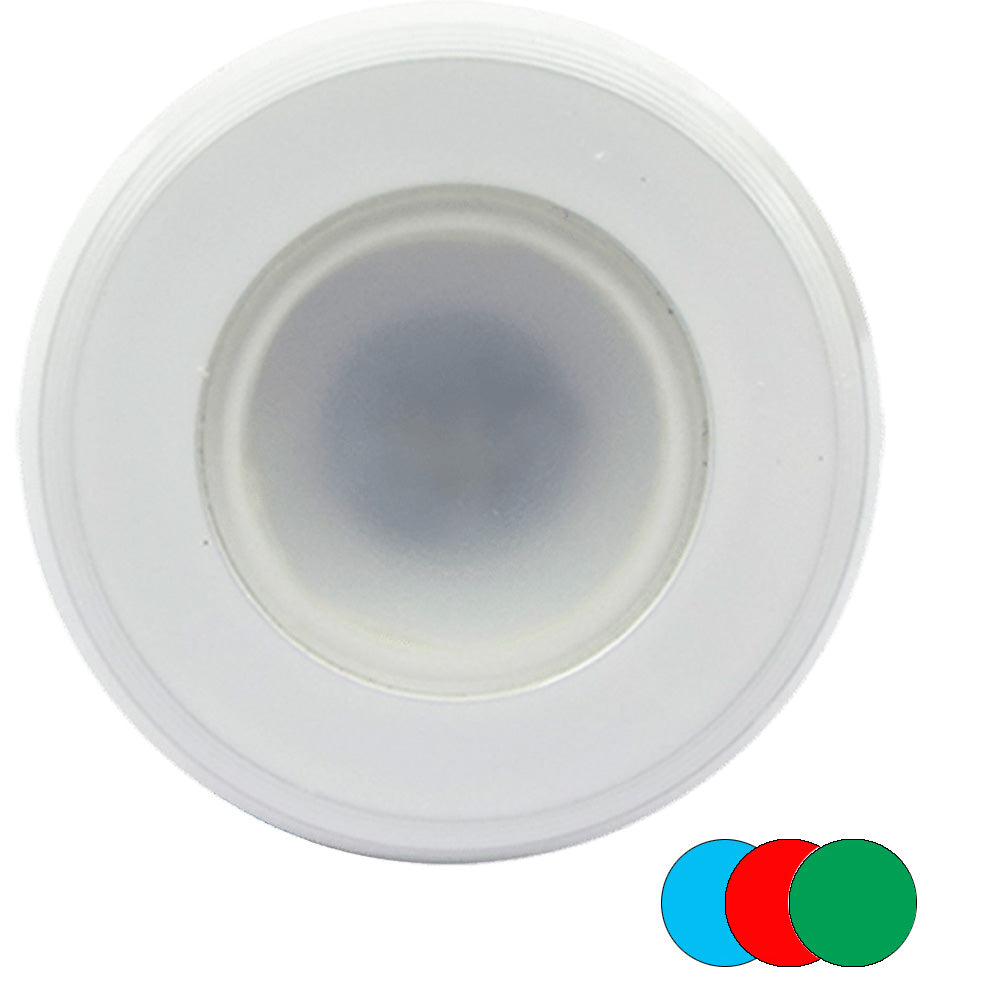 Shadow-Caster LED Lighting Shadow-Caster Color-Changing White, Blue & Red Dimmable - White Powder Coat Down Light — marine interior / courtesy light