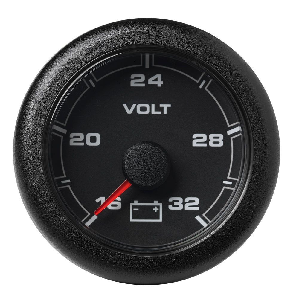 Veratron 52MM (2-1/16") OceanLink Battery Voltage Gauge - 16 to 32V - Black Dial & Bezel — marine gauges