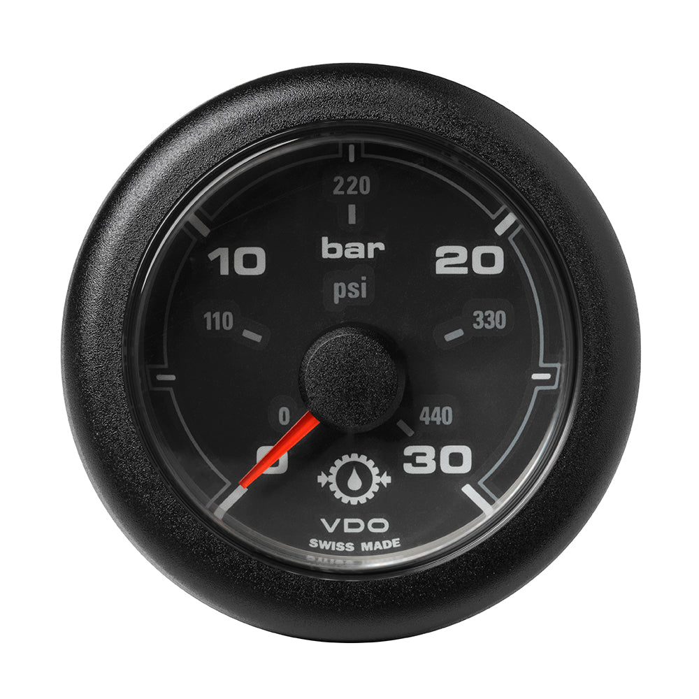 Veratron 52MM (2-1/16") OceanLink Transmission Oil Pressure Gauge - 30 Bar/440 PSI - Black Dial & Bezel — marine gauges