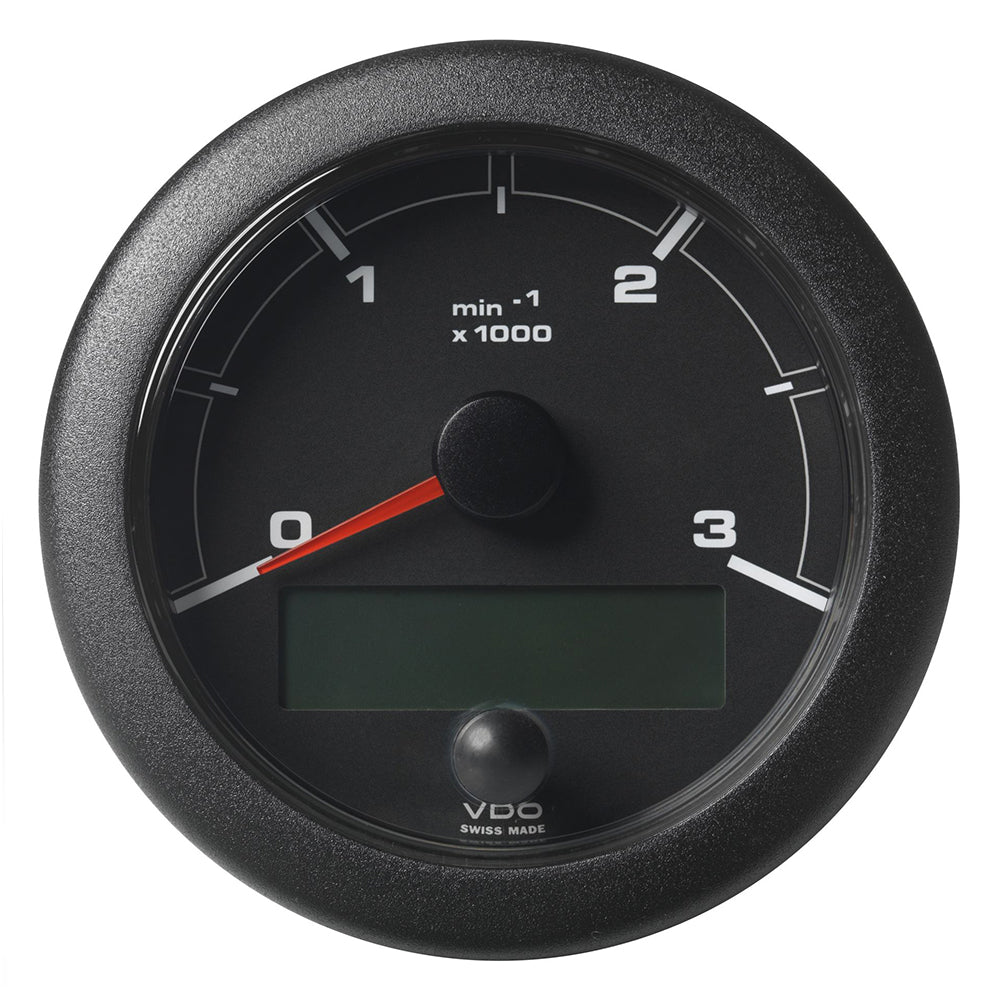 Veratron 3-3/8" (85mm) OceanLink Tachometer 3000 RPM - Black Dial & Bezel — marine gauges