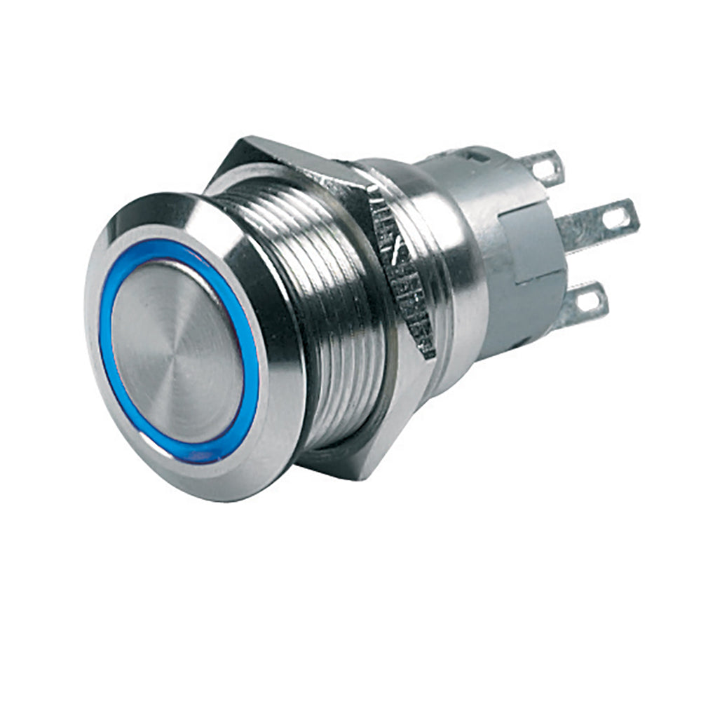 BEP Marine BEP Push-Button Switch 12V Momentary On/Off - Blue LED — marine switches & accessories