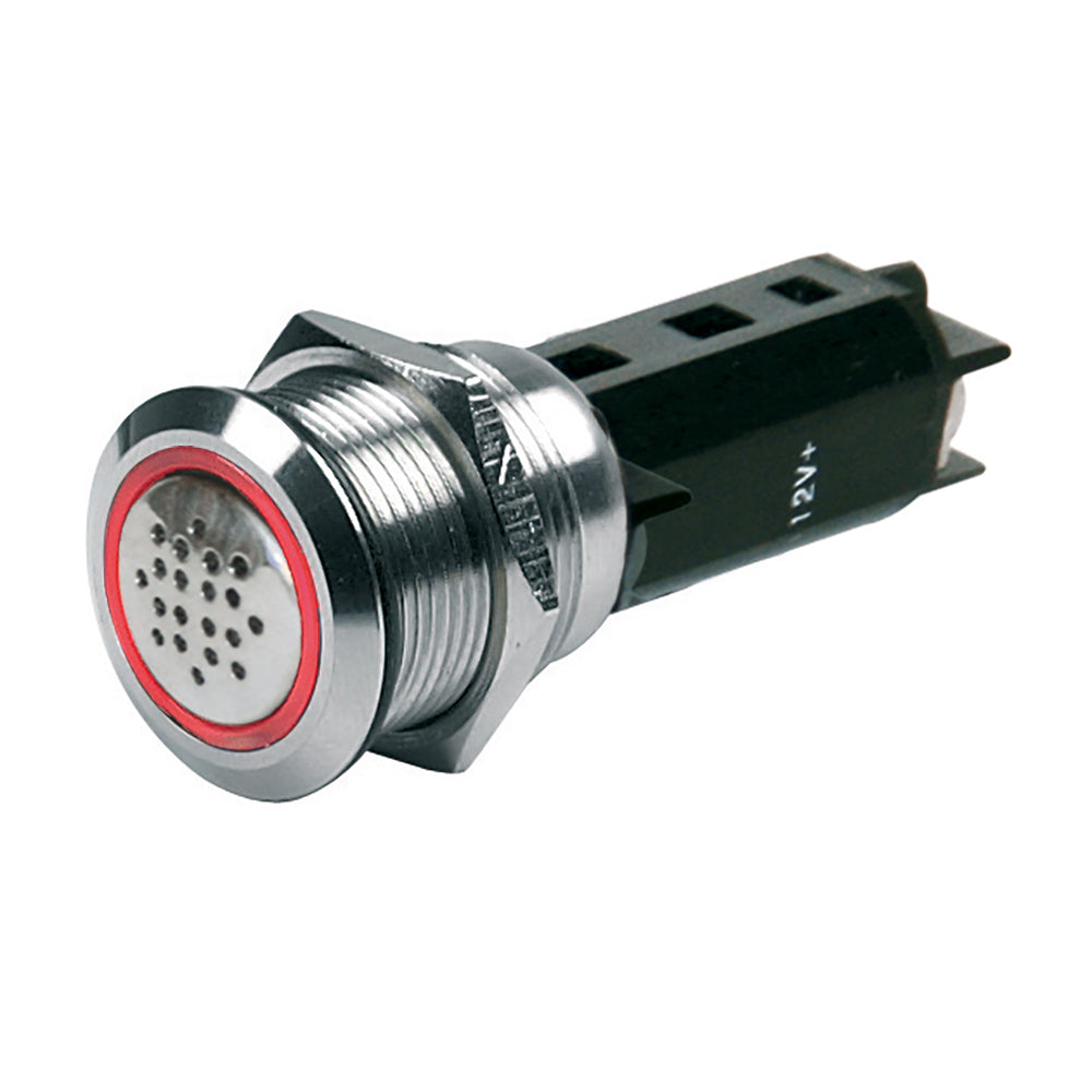 BEP Marine BEP 12V Buzzer w/Red LED Warning Light - Stainless Steel — marine switches & accessories