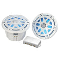 Poly-Planar MA-OC8 8" 500 Watt Waterproof Blue LED Speaker - White — marine speakers