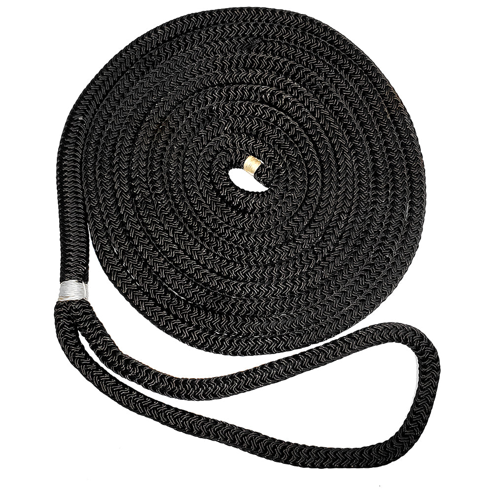 New England Ropes 5/8" Double Braid Dock Line - Black - 15' — marine dock line