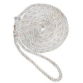 New England Ropes 5/8" Premium 3-Strand Dock Line - White w/Tracer - 15' — marine dock line