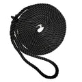 New England Ropes 1/2" Premium 3-Strand Dock Line - Black - 35' — marine dock line
