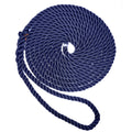New England Ropes 1/2" Premium 3-Strand Dock Line - Navy Blue - 15' — marine dock line