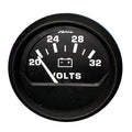 Faria Beede Instruments Faria Euro Black 2" Voltmeter (20-32 V) — marine gauges