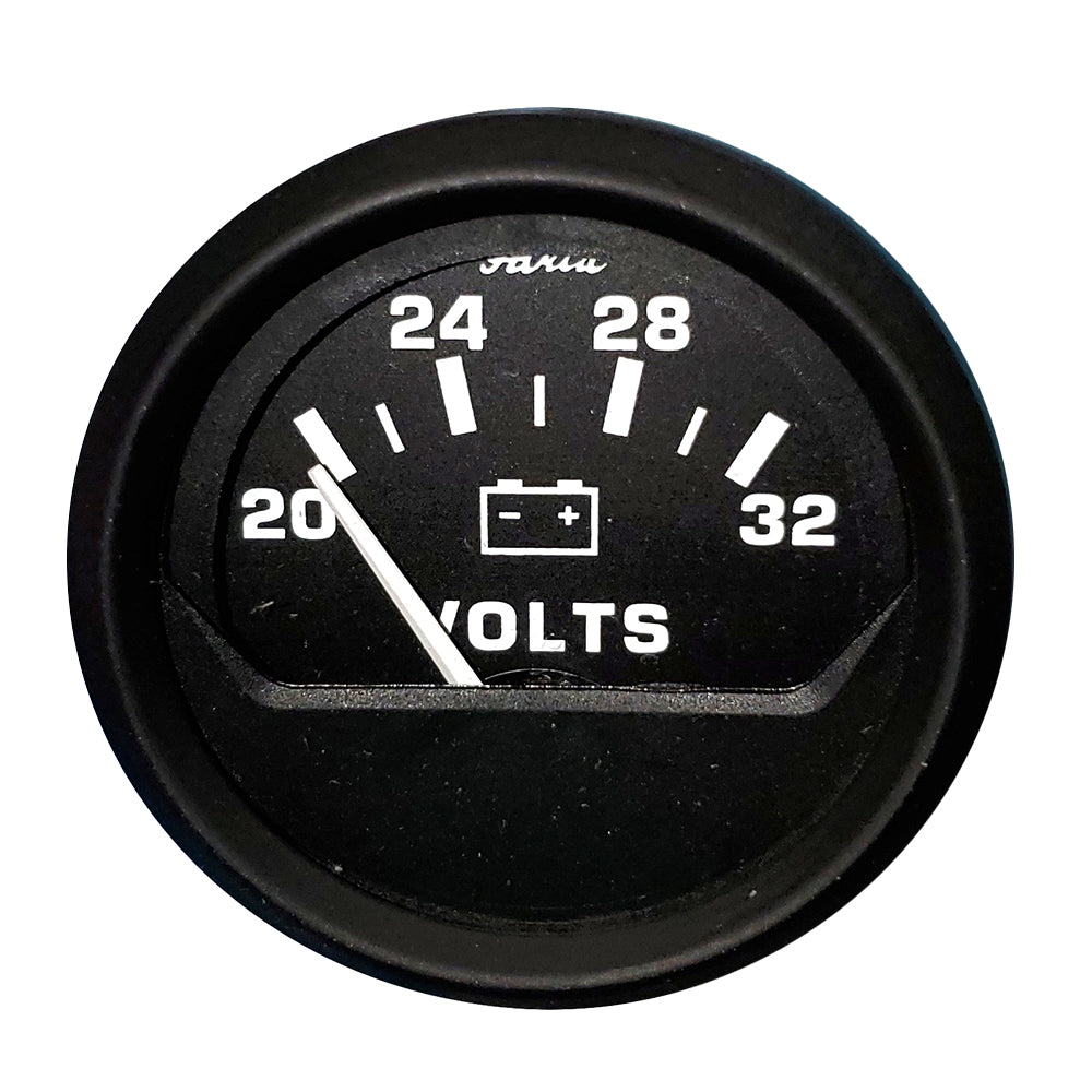 Faria Beede Instruments Faria Euro Black 2" Voltmeter (20-32 V) — marine gauges