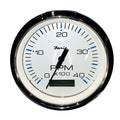 Faria Beede Instruments Faria Chesapeake White SS 4" Tachometer w/Hourmeter (4000 RPM) (Diesel) (Mech. Takeoff & Var. Ratio Alt) — marine gauges
