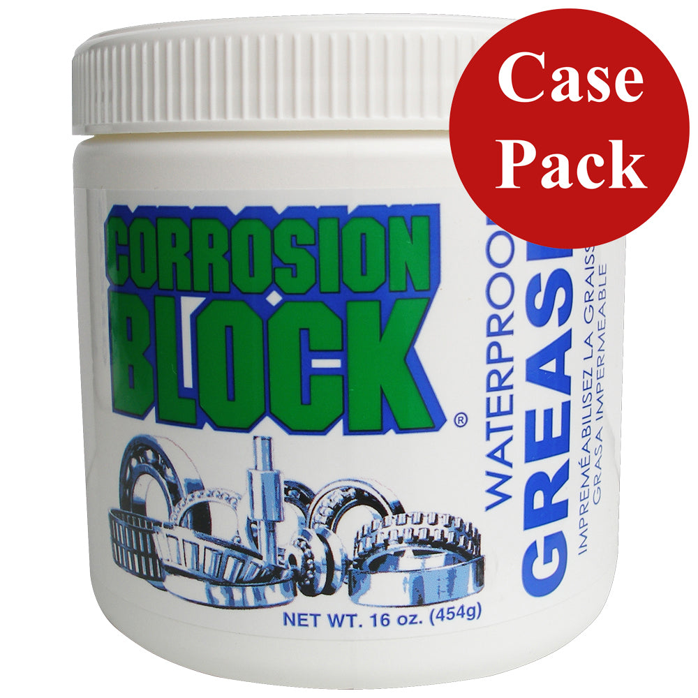 Corrosion Block High Performance Waterproof Grease - 16oz Tub - Non-Hazmat, Non-Flammable & Non-Toxic *Case of 6* — marine cleaning