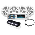 Boss Audio MCK508WB.64S Marine Stereo & 2 Pairs of 6.5" Speaker Kit - White — marine stereos