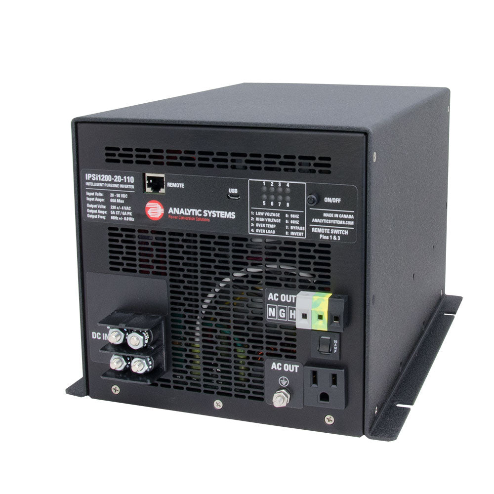 Analytic Systems AC Intelligent Pure Sine Wave Inverter 1200W, 20-40V In, 110V Out — marine inverters