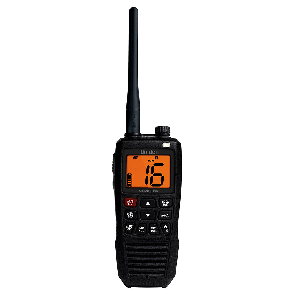 Uniden Atlantis 275 Floating Handheld VHF Marine Radio — marine vhf - handheld