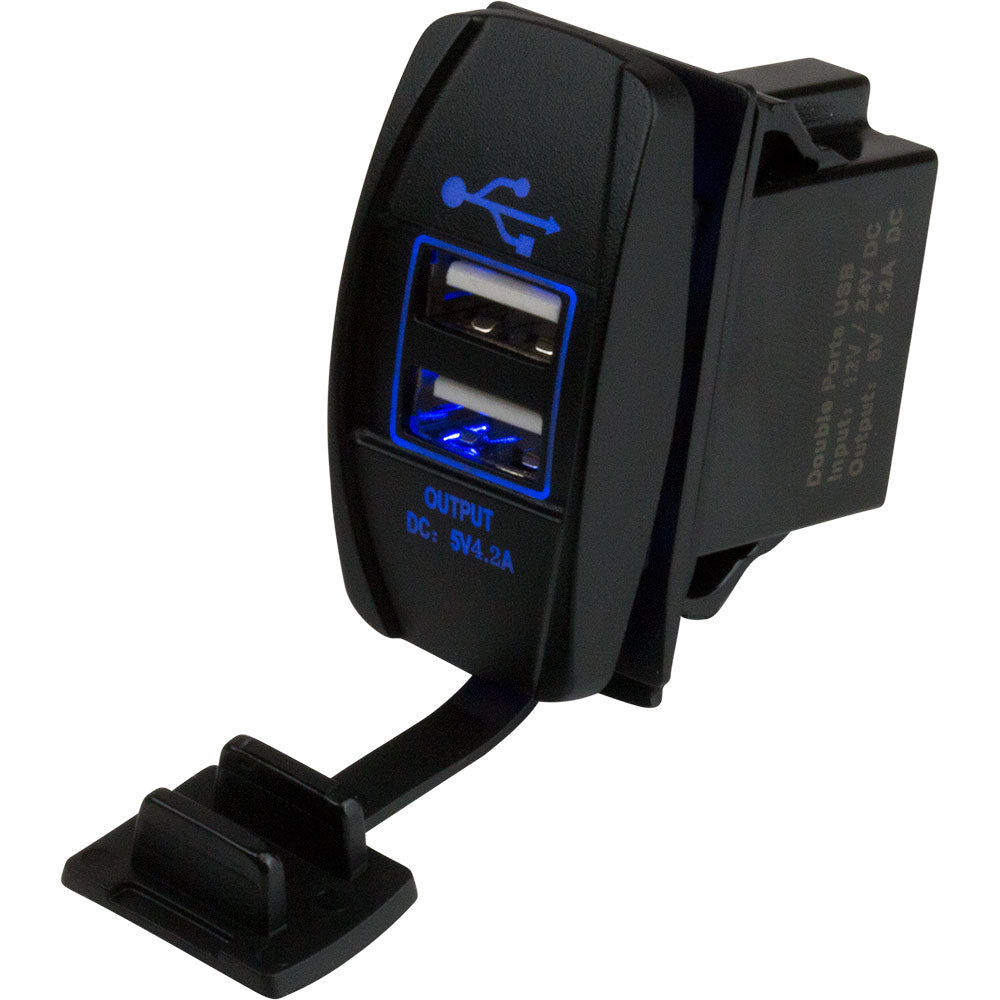 Sea-Dog Dual USB Rocker Switch Style Power Socket — marine switches & accessories