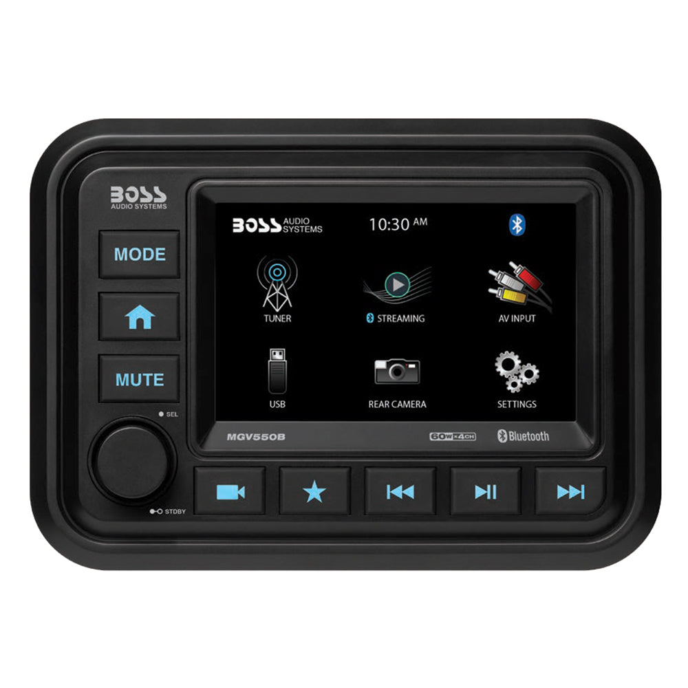 Boss Audio MGV550B Marine Stereo w/AM/FM/BT/Rear Camera — marine stereos