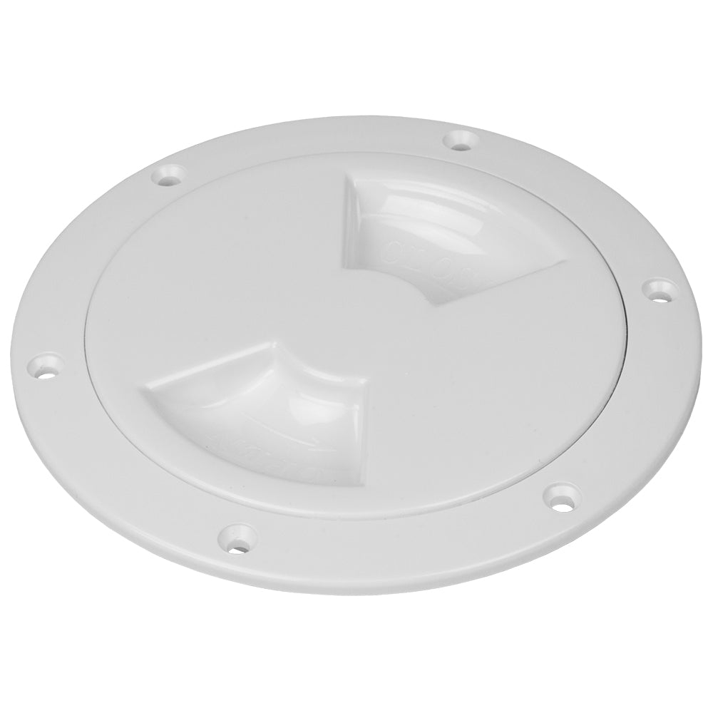 Sea-Dog Smooth Quarter Turn Deck Plate - White - 5" — marine deck plates