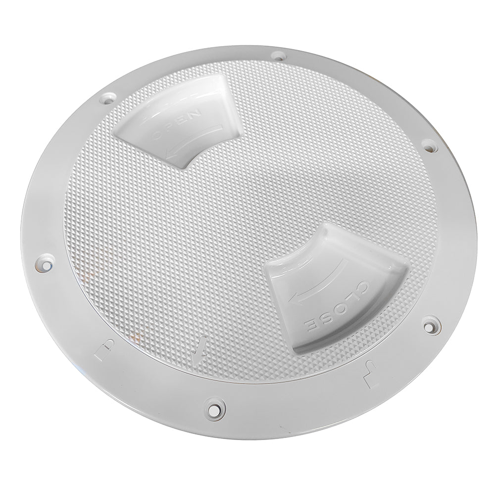 Sea-Dog Textured Quarter Turn Deck Plate - White - 5" — marine deck plates