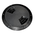 Sea-Dog Quarter-Turn Textured Deck Plate w/Internal Collar - Black - 8" — marine deck plates