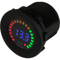 Sea-Dog Round Voltage Meter DC - 5V-15V w/Rainbow Dial — marine meters & monitoring