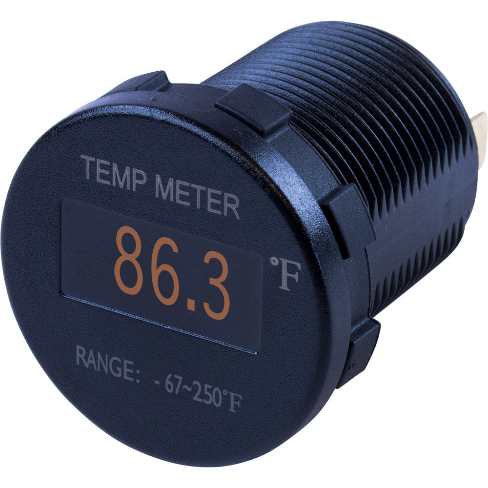 Sea-Dog Round OLED Temperature Meter Fahrenheit w/6' Lead — marine meters & monitoring
