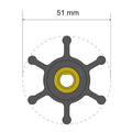 Albin Group Premium Impeller Kit - 51 x 8 x 22mm - 6 Blade - Single Flat Insert — marine impellers