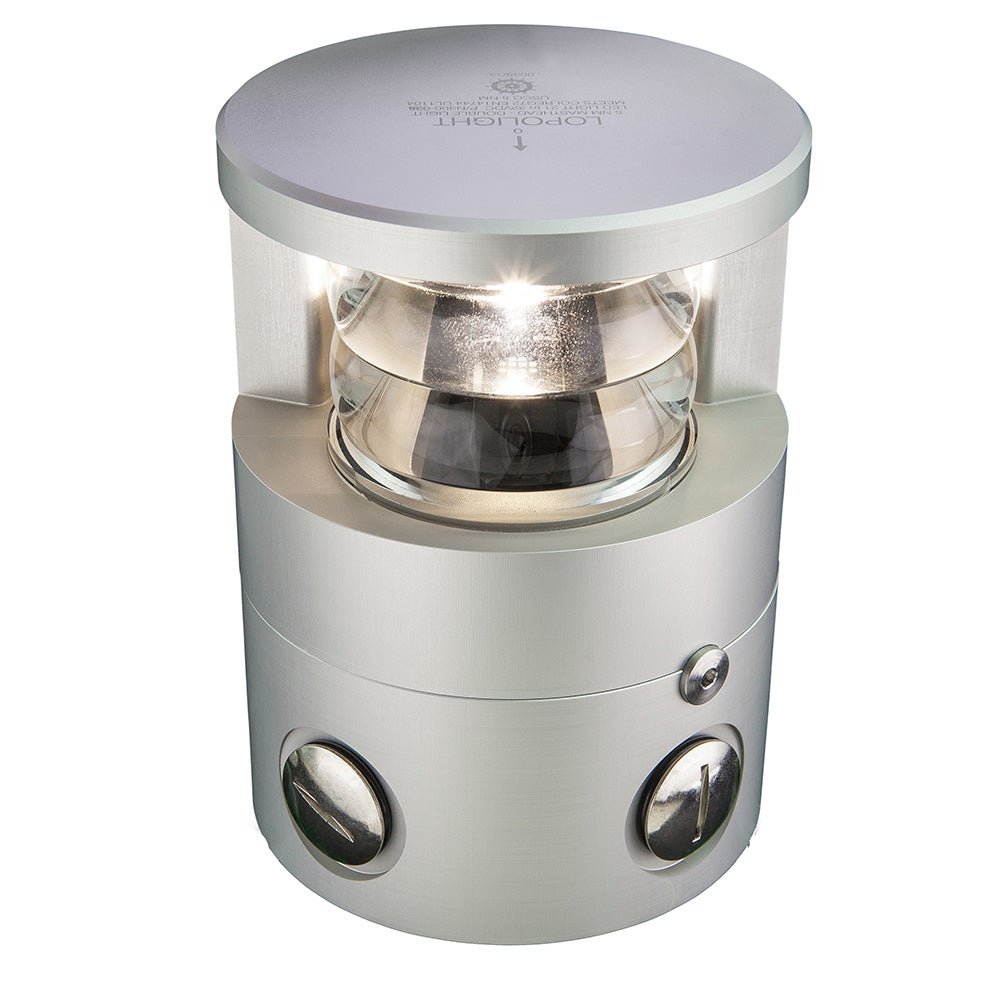 Lopolight 225° Double Masthead Light - 6NM - Silver Housing — marine navigation lights