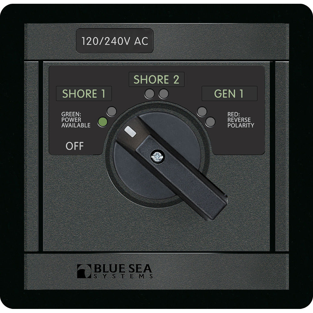 Blue Sea Systems Bue Sea 120/240v AC Rotary 65A Off + 3 Sources — marine electrical panels