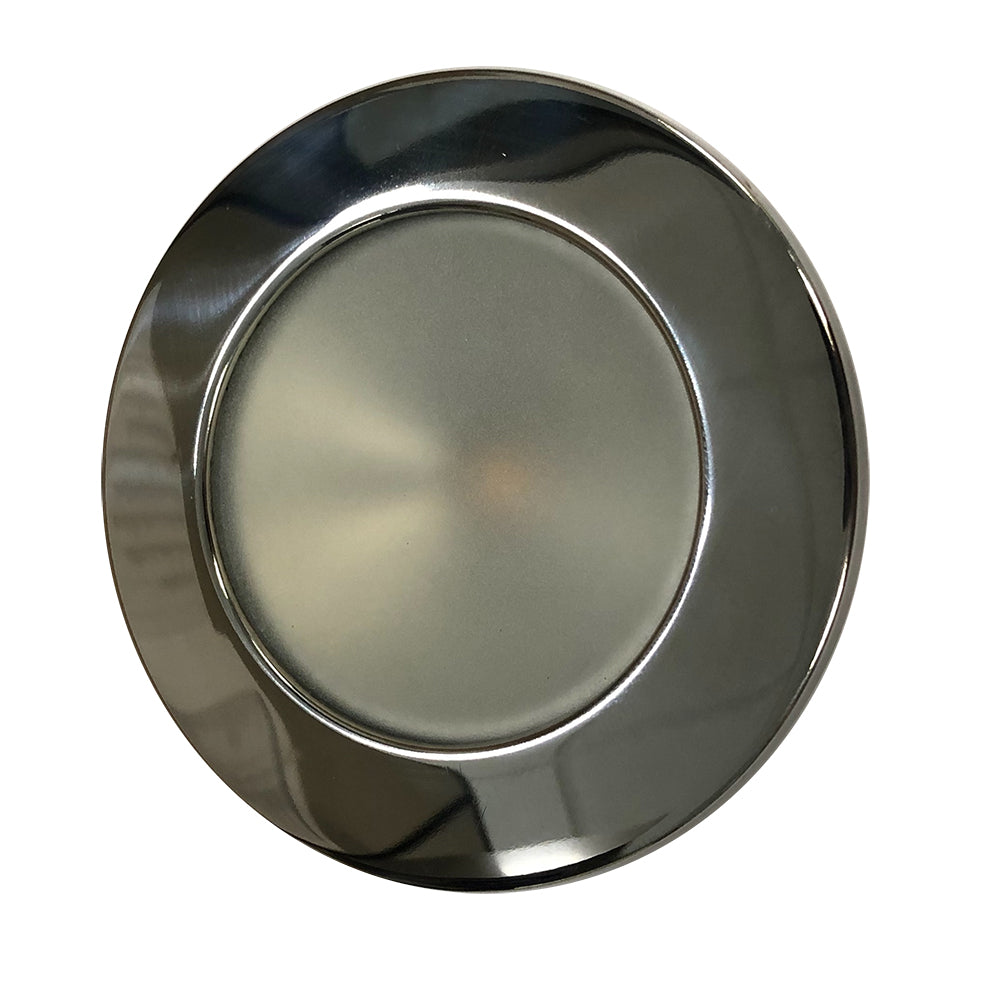 Lunasea Lighting Lunasea Gen 3 Indoor/Outdoor Recessed 3.5” LED Light - 2700K 85 CRI Dimmable COB LED - Warm White/Polished SS Bezel — marine interior / courtesy light