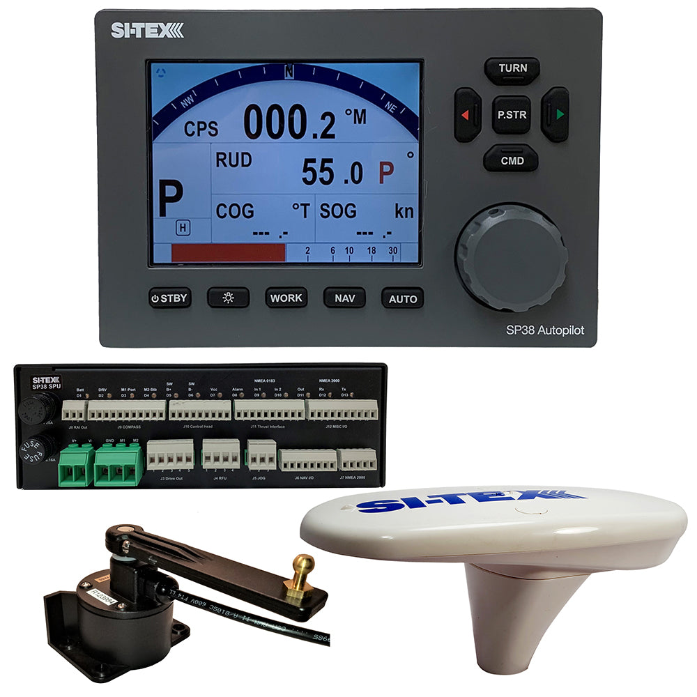 SI-TEX SP38-18 Autopilot Core Pack Including Compact GPS Compass & RotaryFeedback, No Pump — marine autopilots