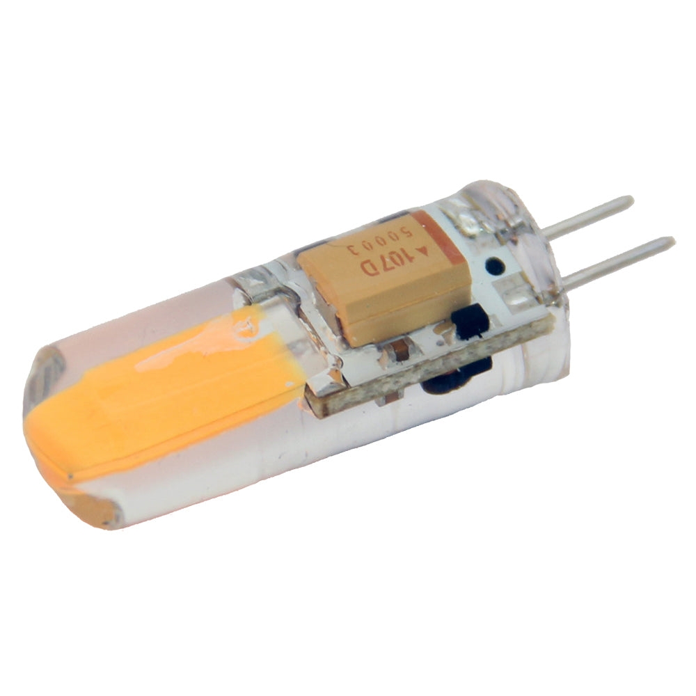 Lunasea Lighting Lunasea Warm White G4 Bulb 2W 10-30VDC Bottom Pin Silicon Encapsulated — marine bulbs