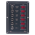 Sea-Dog Aluminum Circuit Breaker Panel - 6 Circuit — marine electrical panels