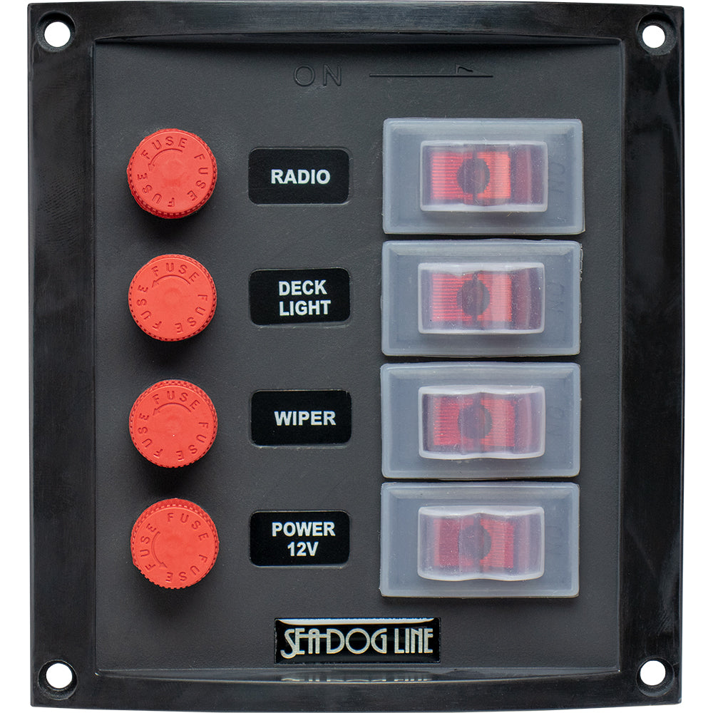 Sea-Dog Splash Guard Switch Panel Vertical - 4 Switch — marine electrical panels
