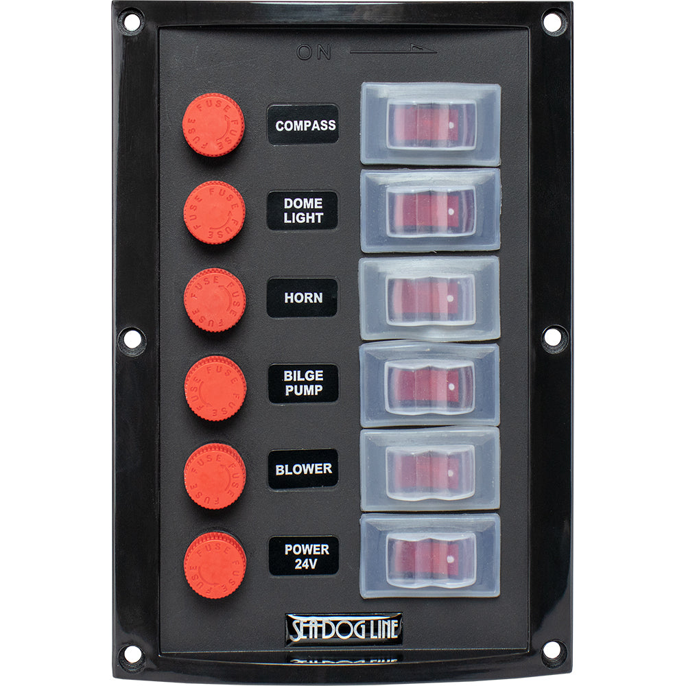 Sea-Dog Splash Guard Switch Panel Vertical - 6 Switch — marine solar panels