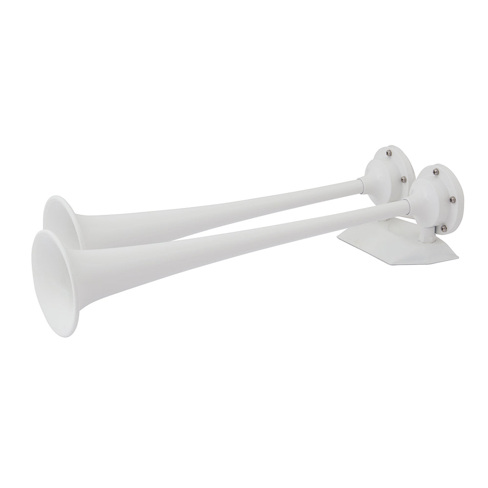 Marinco 12V White Epoxy Coated Dual Trumpet Air Horn — marine horns