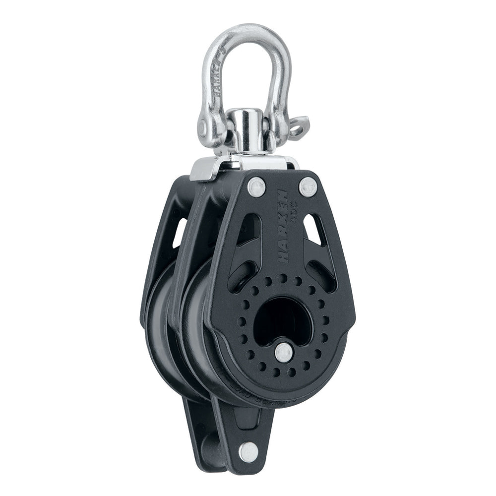 Harken 40mm Carbo Air Double Swivel Block w/Becket — marine blocks