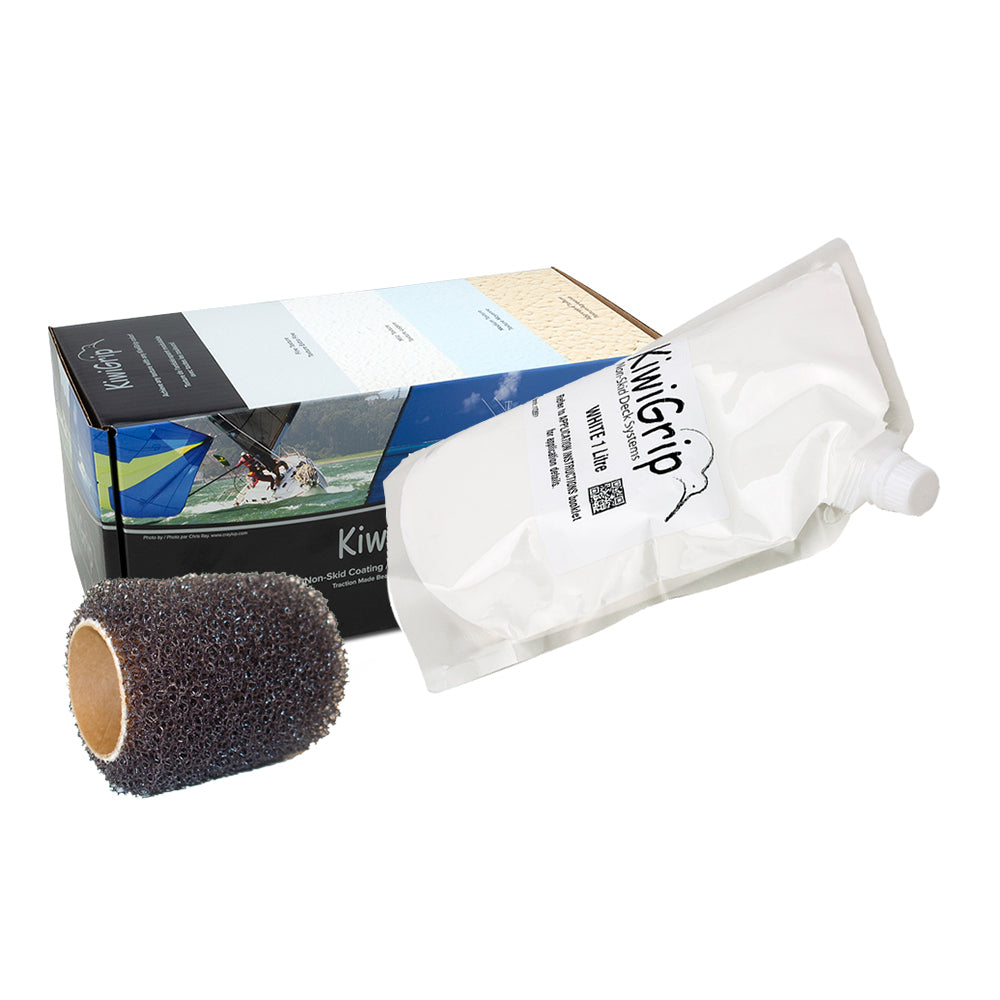 KiwiGrip 1 Liter Pouch - White w/4" Roller — marine non-skid paint