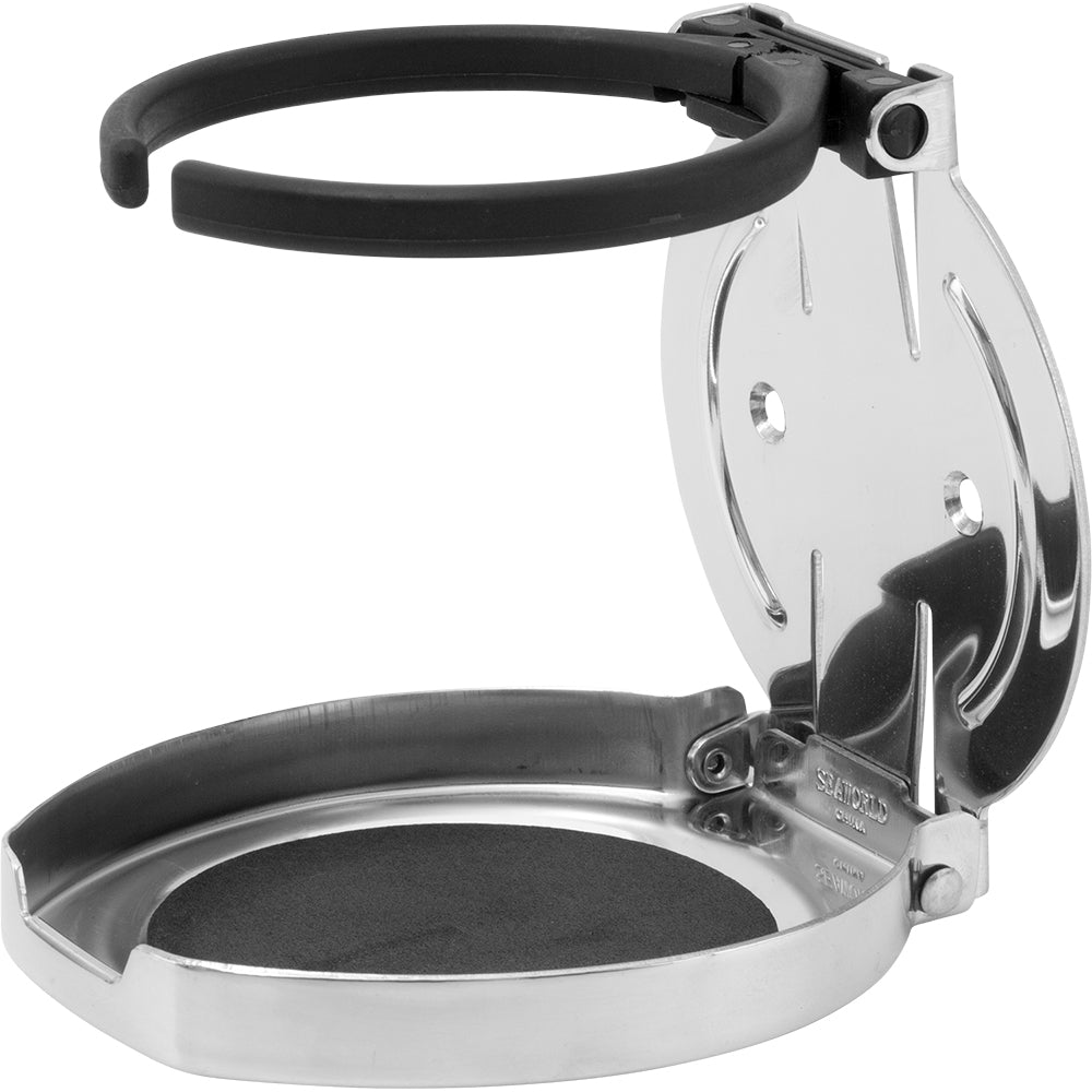 Sea-Dog Adjustable Folding Drink Holder - 304 Stainless Steel — marine deck / galley
