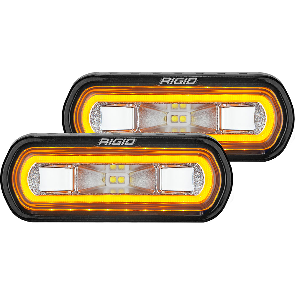 RIGID Industries SR-L Series Surface Mount Spreader Light - Black Housing - Amber Halo — marine flood/spreader lights