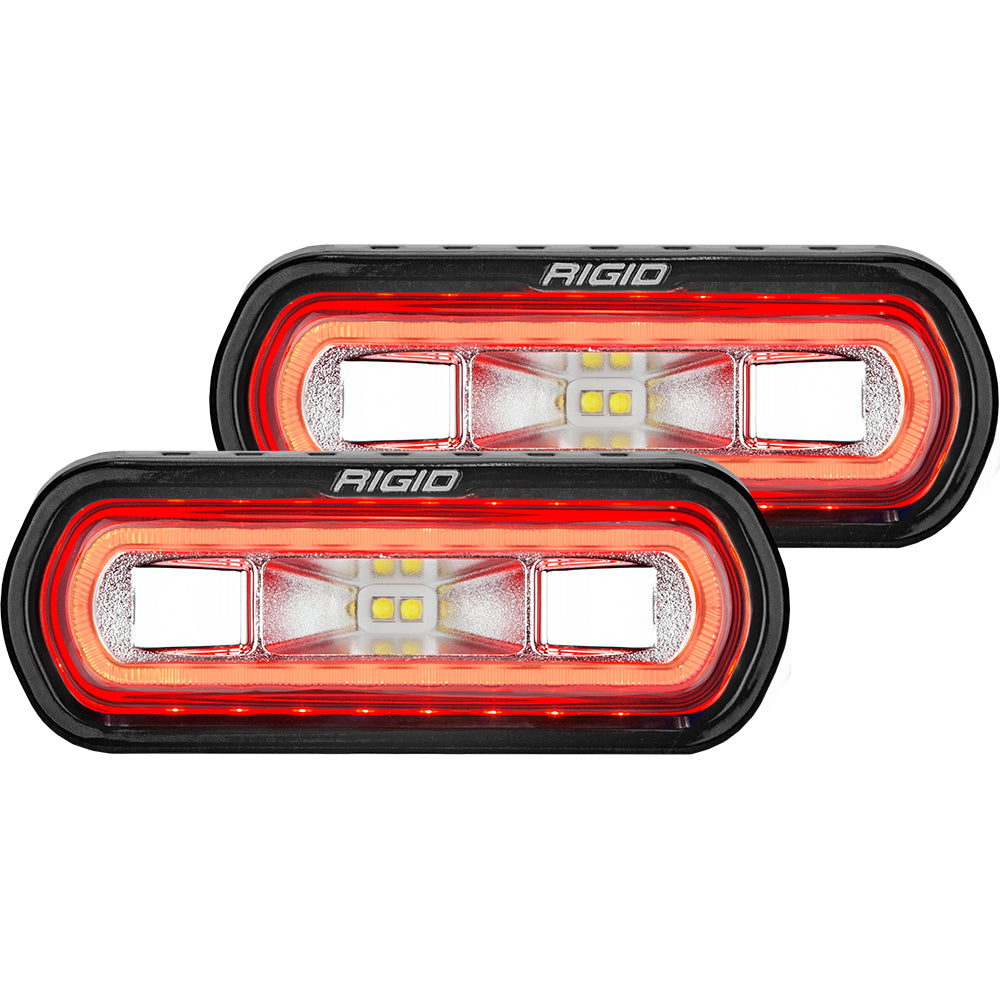 RIGID Industries SR-L Series Surface Mount Spreader Light - Black Housing - Red Halo — marine flood/spreader lights