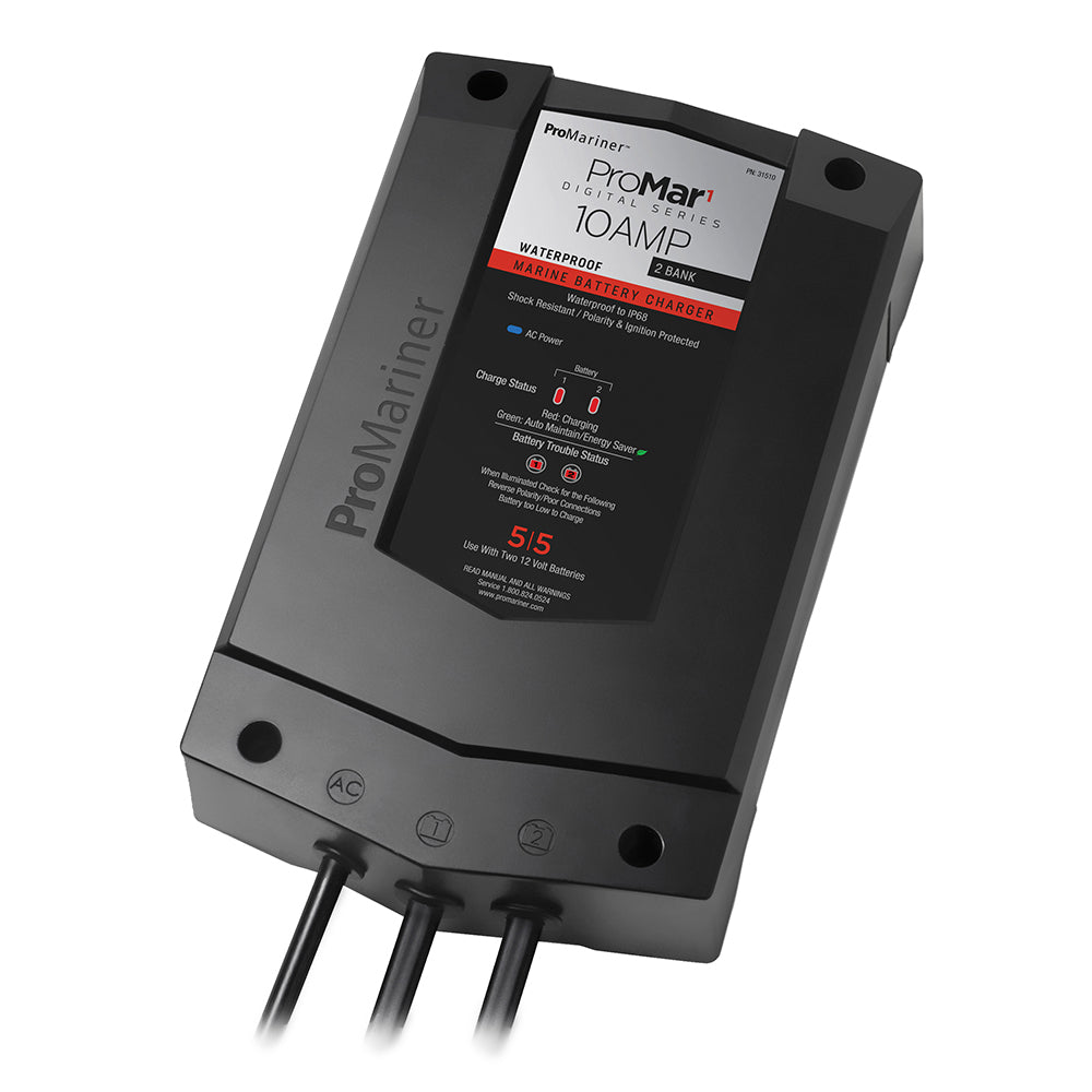 ProMariner ProMar1 DS Digital - 10 Amp - 2 Bank Charger — marine battery chargers