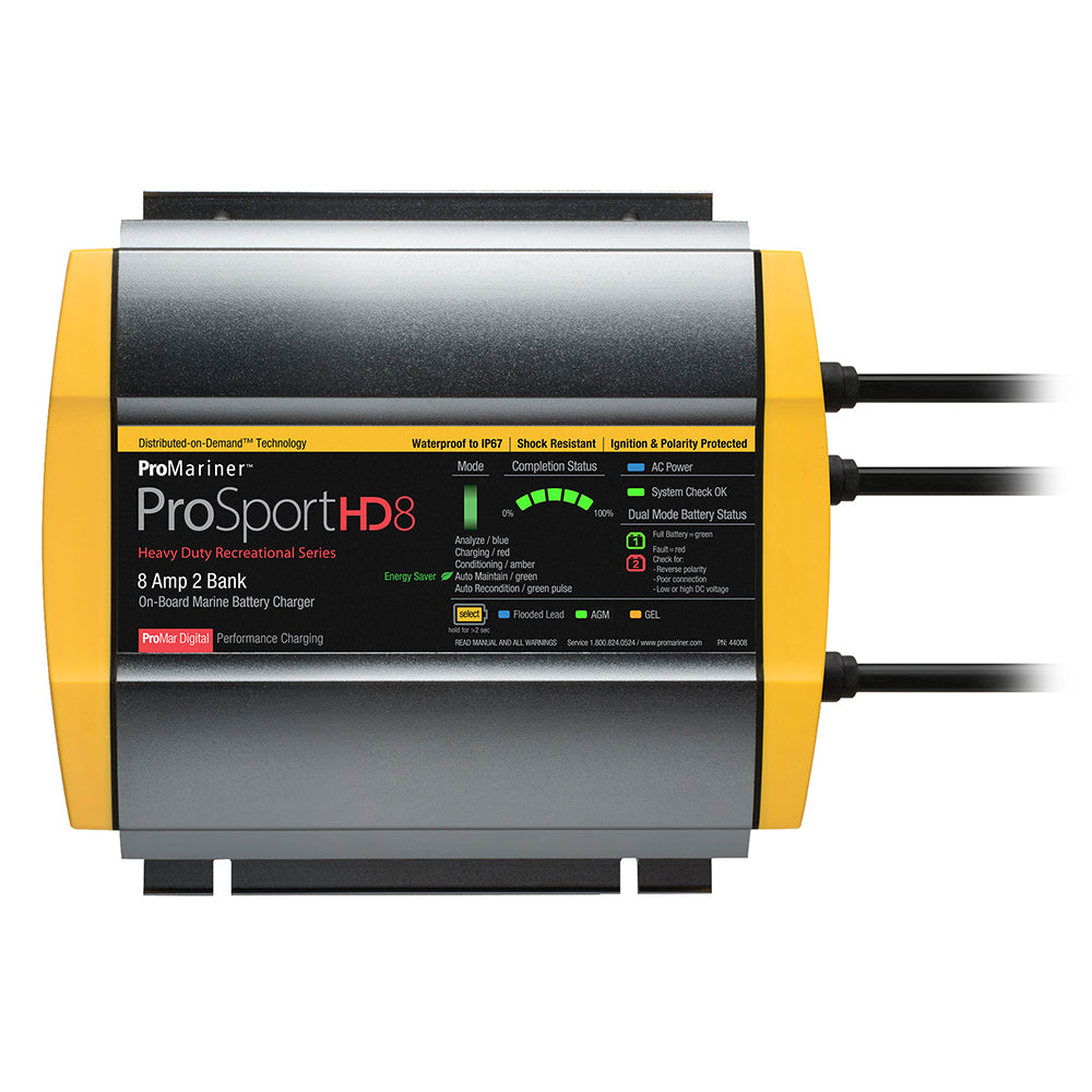 ProMariner ProSportHD 8 Gen 4 - 8 Amp - 2 Bank Battery Charger — marine battery chargers