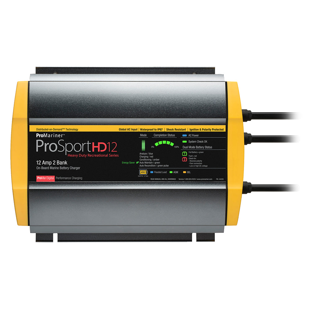 ProMariner ProSportHD 12 Global Gen 4 - 12 Amp - 2 Bank Battery Charger — marine battery chargers