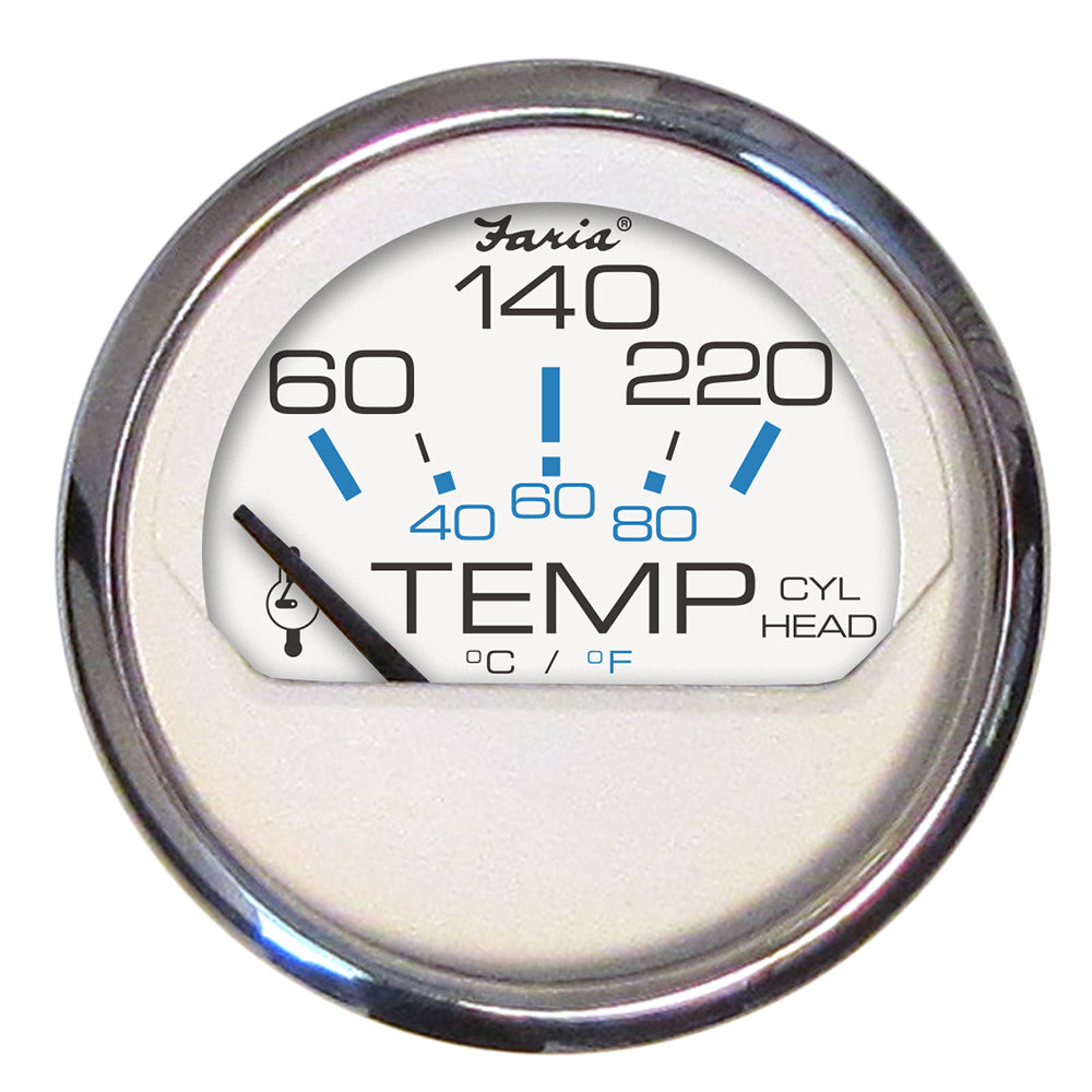 Faria Beede Instruments Faria Chesapeake White SS 2" Cylinder Head Temperature Gauge (60-220°F) — marine gauges