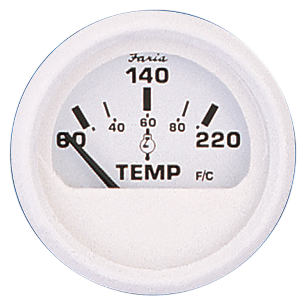 Faria Beede Instruments Faria Dress White 2" Cylinder Head Temperature Gauge (60 - 220° F) — marine gauges