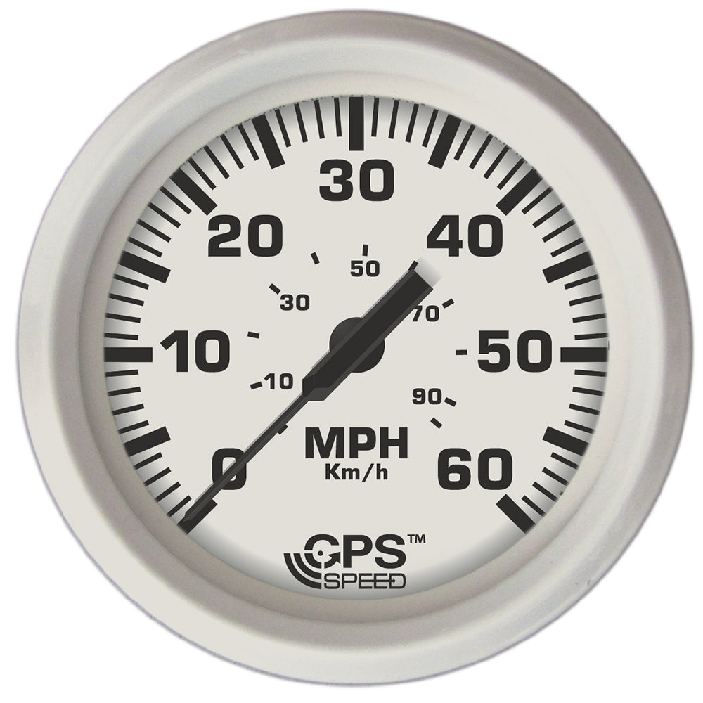 Faria Beede Instruments Faria Dress White 4" GPS Speedometer - 60 MPH — marine gauges