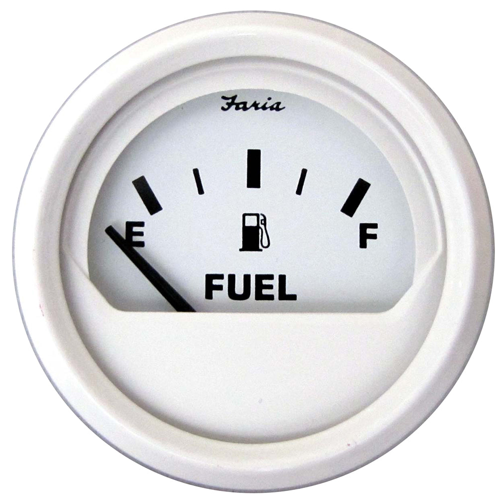 Faria Beede Instruments Faria Dress White 2" Fuel Level Gauge (Metric) — marine gauges