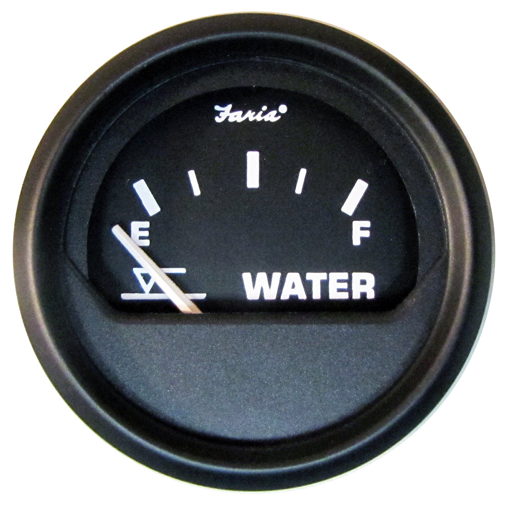 Faria Beede Instruments Faria Euro Black 2" Tank Level Gauge - Potable Water — marine gauges