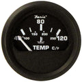 Faria Beede Instruments Faria Euro Black 2" Water Temperature Gauge - Metric (40 to 120° C) — marine gauges
