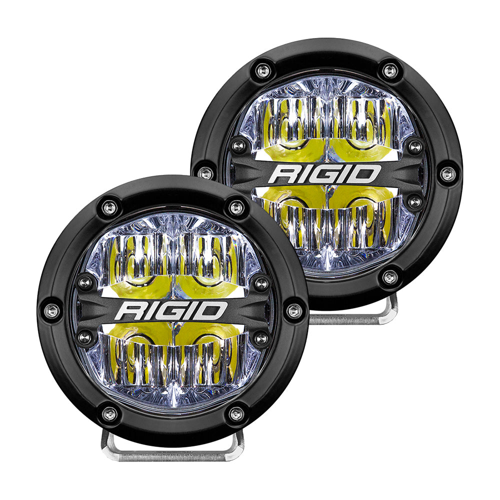 RIGID Industries 360-Series 4" LED Off-Road Fog Light Drive Beam w/White Backlight - Black Housing — marine flood/spreader lights